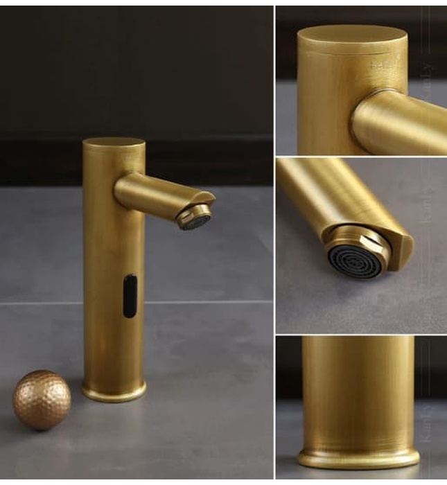 Vòi lavabo cảm ứng nóng lạnh bằng đồng cổ điển Kanly GCVC1 
