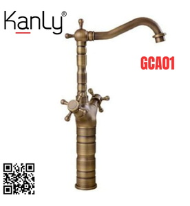 Vòi lavabo nóng lạnh bằng đồng cổ điển Kanly GCA01 