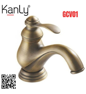 Vòi lavabo nóng lạnh bằng đồng cổ điển Kanly GCV01