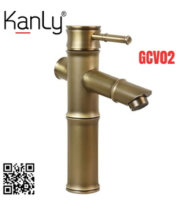 Vòi Lavabo Nóng Lạnh Bằng Đồng Hình Đốt Tre Kanly GCV02 