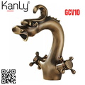 Vòi lavabo nóng lạnh bằng đồng hình đầu rồng Kanly GCV10 