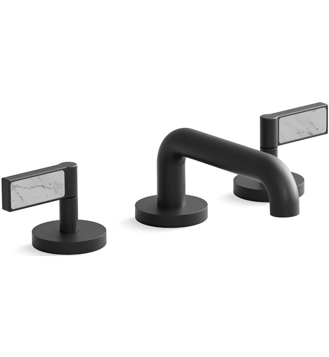 Vòi chậu rửa mặt 3 chân cổ thấp đen Kallista P24491-WC-BGP