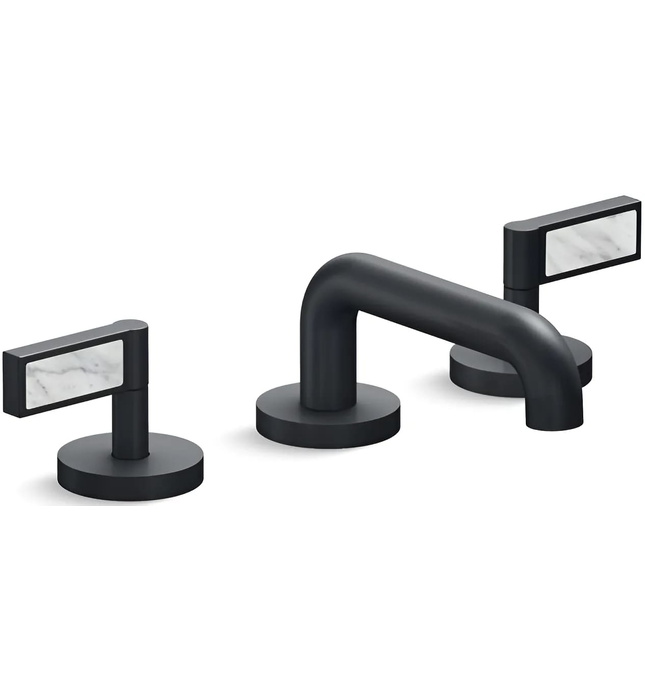 Vòi chậu rửa mặt 3 chân cổ thấp đen Kallista P24491-WC-BGP