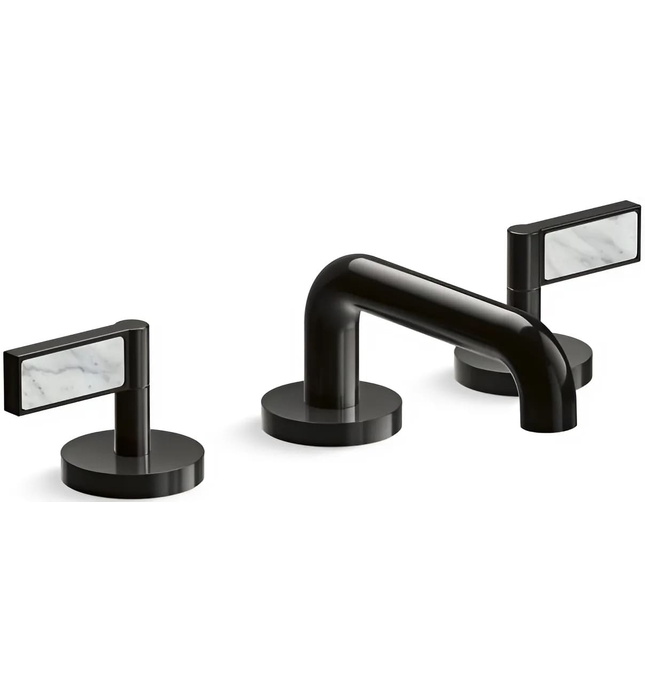 Vòi chậu rửa mặt 3 chân cổ thấp đen Kallista P24491-WC-BGP