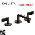 Vòi chậu rửa mặt 3 chân cổ thấp đen Kallista P24491-NM-BGP