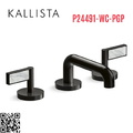 Vòi chậu rửa mặt 3 chân cổ thấp đen Kallista P24491-WC-PGP
