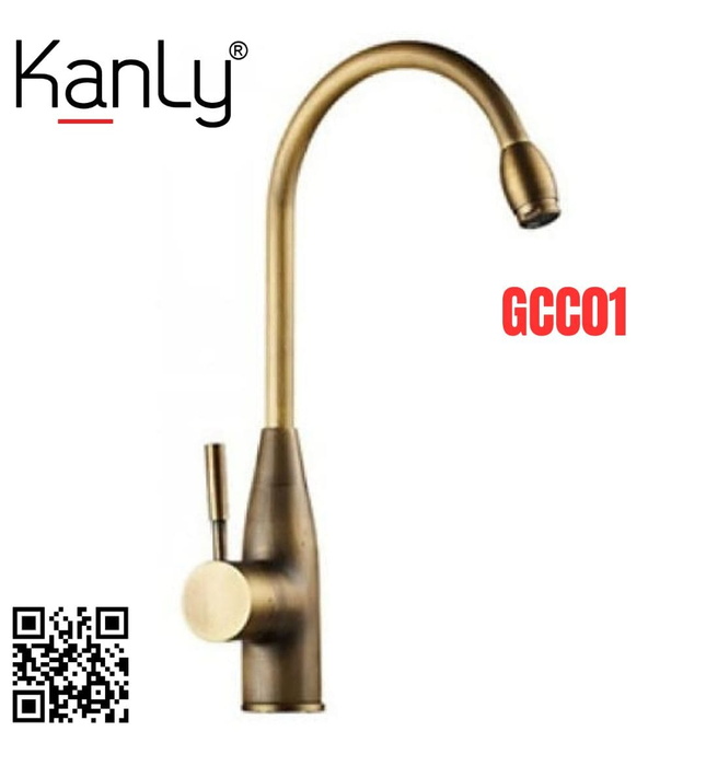 Vòi rửa bát nóng lạnh đồng cổ điển Kanly GCC01 