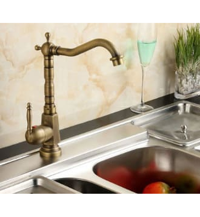 Vòi rửa bát nóng lạnh đồng cổ điển Kanly GCC04 