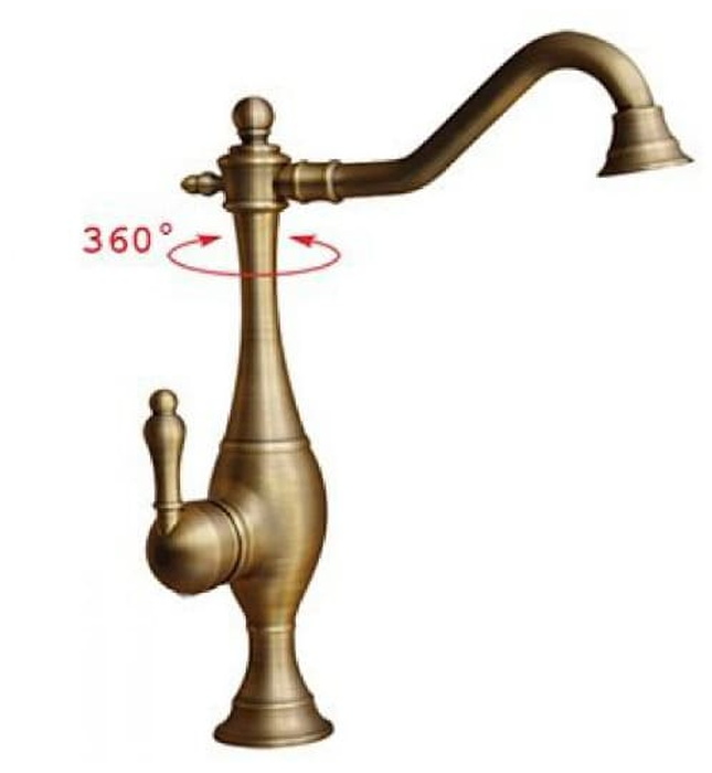 Vòi rửa bát nóng lạnh đồng cổ điển Kanly GCC06 