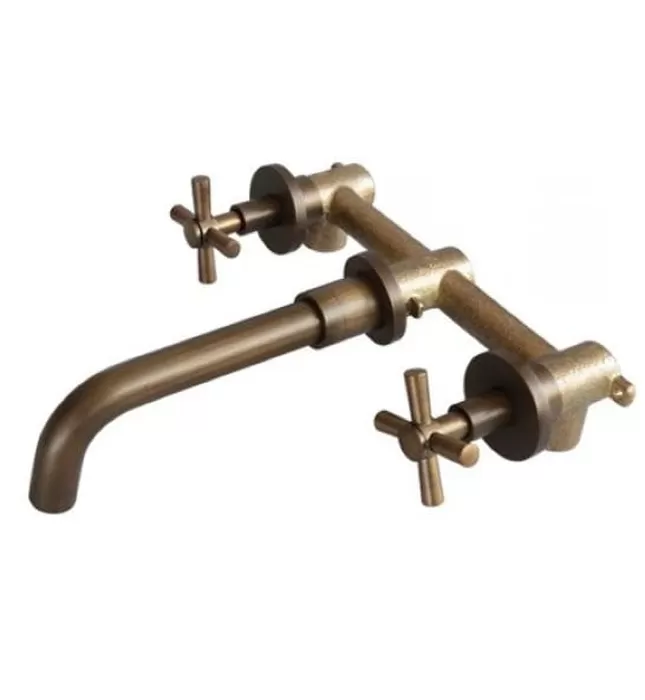 Vòi lavabo nóng lạnh âm tường bằng đồng cổ điển Kanly GCT07