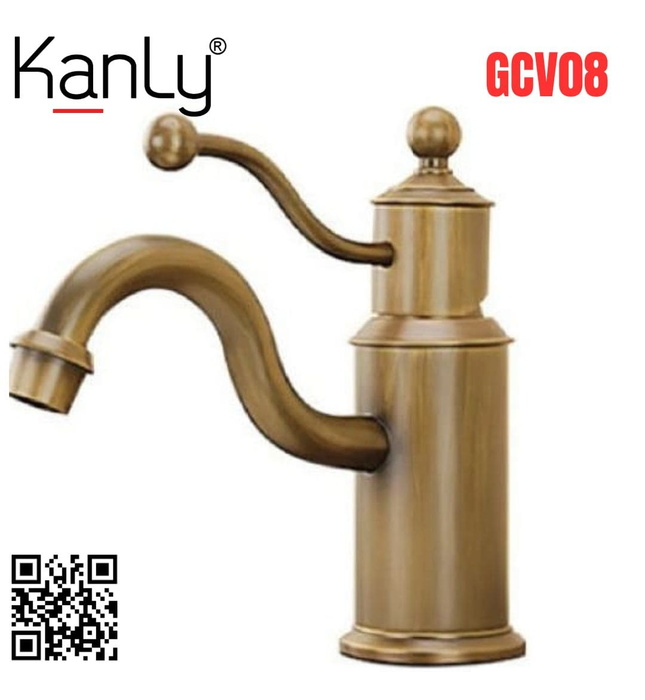 Vòi lavabo nóng lạnh bằng đồng cổ điển Kanly GCV08 