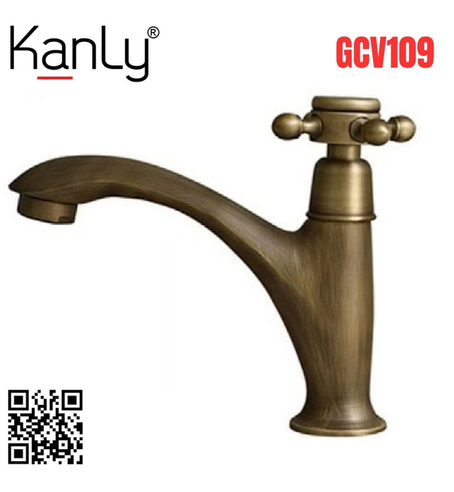 Vòi lavabo lạnh bằng đồng cổ điển Kanly GCV109 