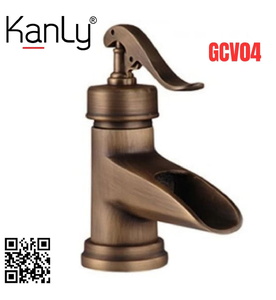 Vòi lavabo nóng lạnh bằng đồng cổ điển Kanly GCV04 
