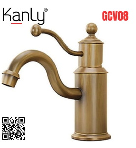Vòi lavabo nóng lạnh bằng đồng cổ điển Kanly GCV08 
