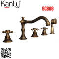 Sen bồn tắm gắn bồn 5 lỗ nóng lạnh bằng đồng cổ điển Kanly GCB08 