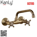 Vòi lavabo nóng lạnh âm tường bằng đồng cổ điển Kanly GCT05 