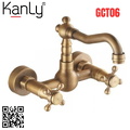 Vòi lavabo nóng lạnh âm tường bằng đồng cổ điển Kanly GCT06 