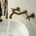 Vòi lavabo nóng lạnh âm tường bằng đồng cổ điển Kanly GCT08 
