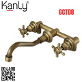 Vòi lavabo nóng lạnh âm tường bằng đồng cổ điển Kanly GCT08 