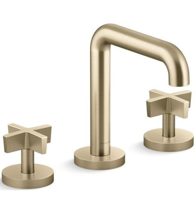 Vòi chậu rửa mặt 3 chân thân cao đen Kallista P24492-CR-PGP