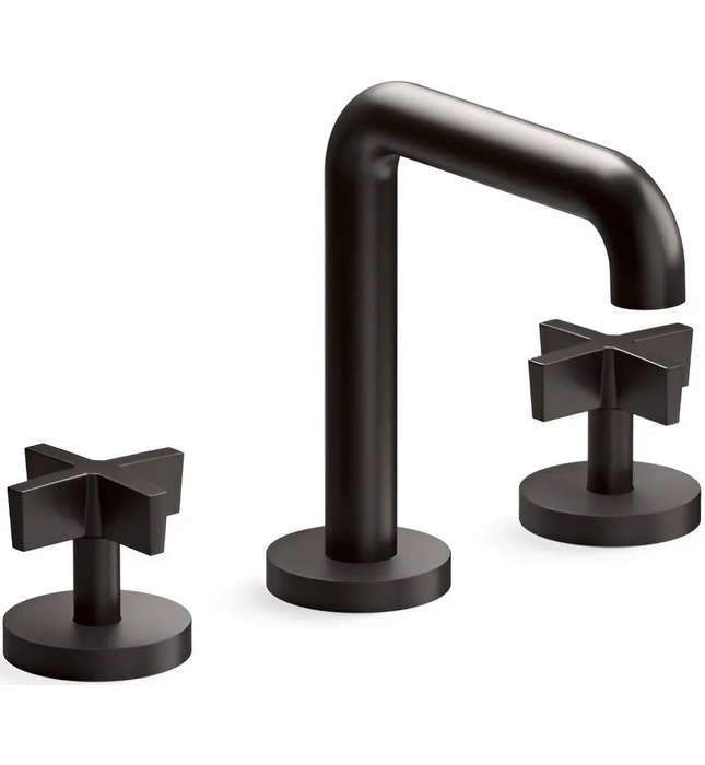 Vòi chậu rửa mặt 3 chân thân cao xanh đen Kallista P24492-CR-GN