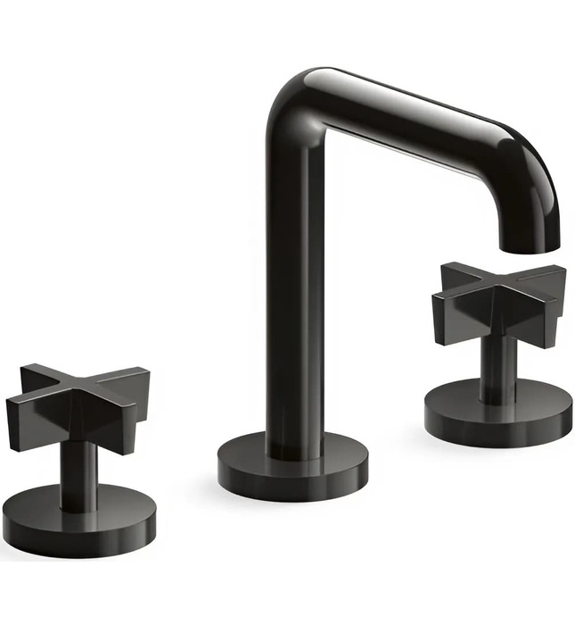 Vòi chậu rửa mặt 3 chân thân cao xanh đen Kallista P24492-CR-GN