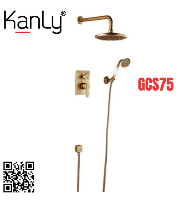 Sen tắm âm tường nóng lạnh bằng đồng Kanly GCS75 