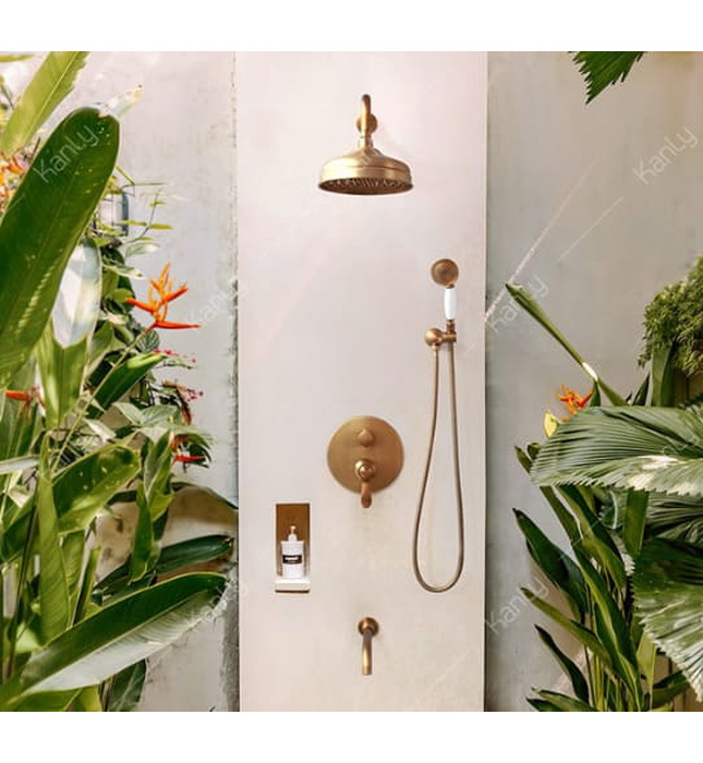 Sen tắm âm tường nóng lạnh bằng đồng Kanly GCS78