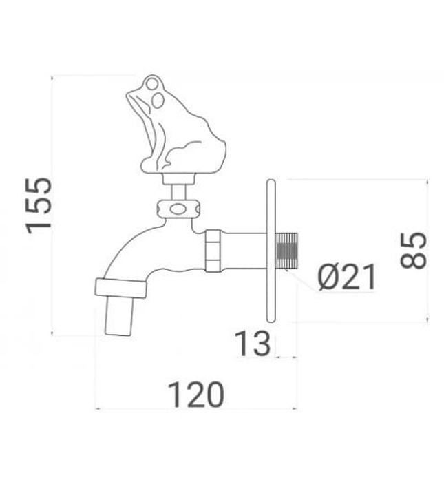 Vòi nước lạnh bằng đồng cổ gắn tường Kanly GCT02E 