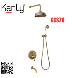 Sen tắm âm tường nóng lạnh bằng đồng Kanly GCS78
