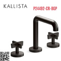 Vòi chậu rửa mặt 3 chân thân cao đen Kallista P24492-CR-BGP