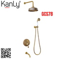 Sen tắm âm tường nóng lạnh bằng đồng Kanly GCS78