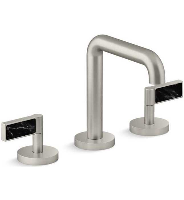 Vòi chậu rửa mặt 3 chân thân cao đen Kallista P24492-NM-PGP