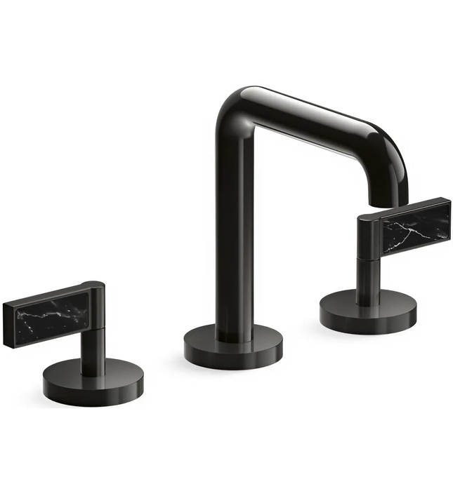 Vòi chậu rửa mặt 3 chân thân cao đen Kallista P24492-NM-PGP