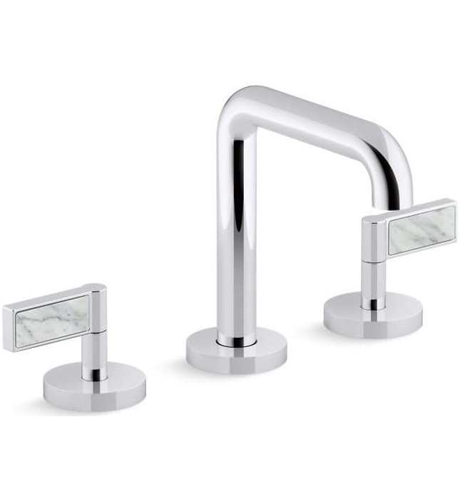 Vòi chậu rửa mặt 3 chân thân cao đen Kallista P24492-WC-PGP