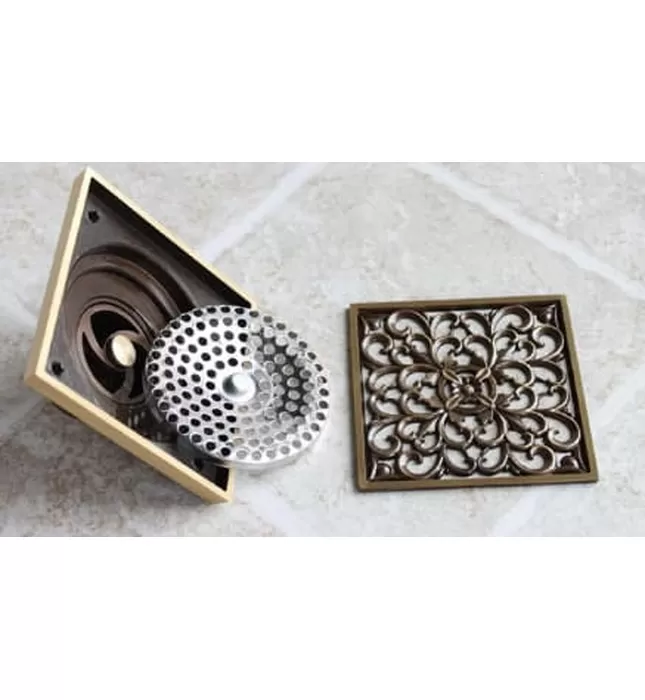 Phễu Thoát Sàn Hoa Văn Bằng Đồng KANLY GCP01
