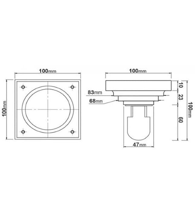 Phễu thoát sàn bằng đồng Kanly GCP11 