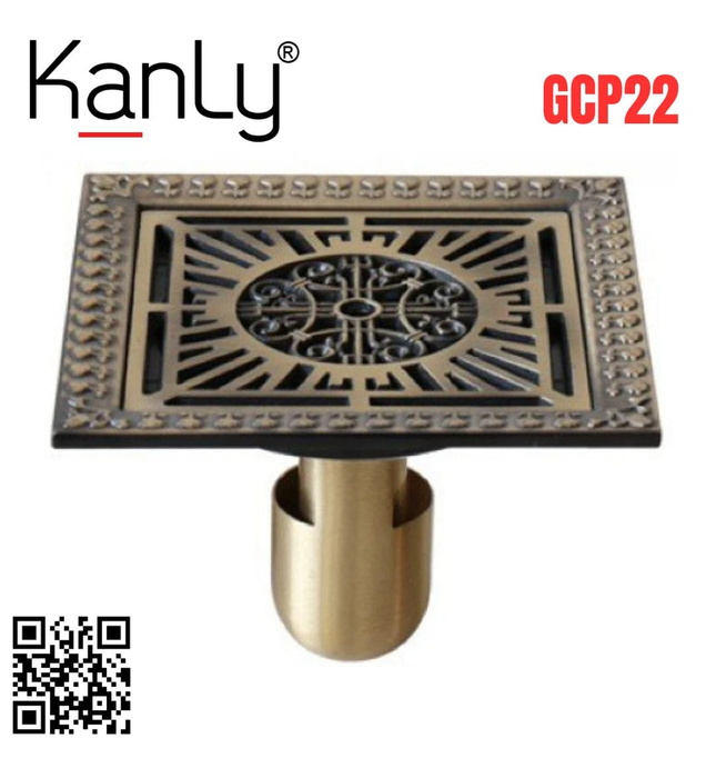 Phễu thoát sàn bằng đồng Kanly GCP22 