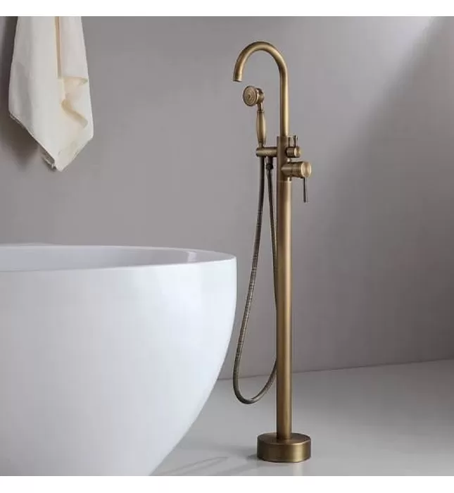 Sen bồn tắm nóng lạnh đặt sàn bằng đồng cổ điển Kanly GCS06