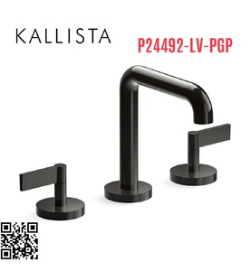 Vòi chậu rửa mặt 3 chân thân cao đen Kallista P24492-LV-PGP