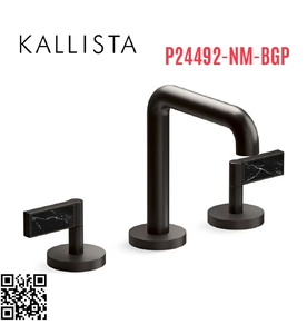 Vòi chậu rửa mặt 3 chân thân cao đen Kallista P24492-NM-BGP