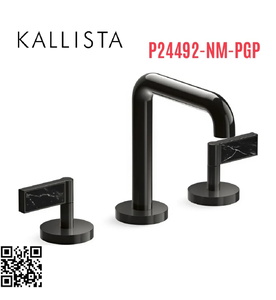 Vòi chậu rửa mặt 3 chân thân cao đen Kallista P24492-NM-PGP