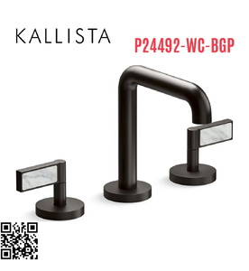Vòi chậu rửa mặt 3 chân thân cao đen Kallista P24492-WC-BGP