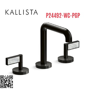 Vòi chậu rửa mặt 3 chân thân cao đen Kallista P24492-WC-PGP