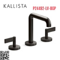 Vòi chậu rửa mặt 3 chân thân cao đen Kallista P24492-LV-BGP