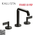 Vòi chậu rửa mặt 3 chân thân cao đen Kallista P24492-LV-PGP