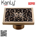 Phễu thoát sàn hoa văn bằng đồng Kanly GCP01 