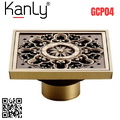 Phễu thoát sàn hoa văn bằng đồng Kanly GCP04 