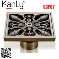 Phễu thoát sàn hoa văn bằng đồng Kanly GCP07 