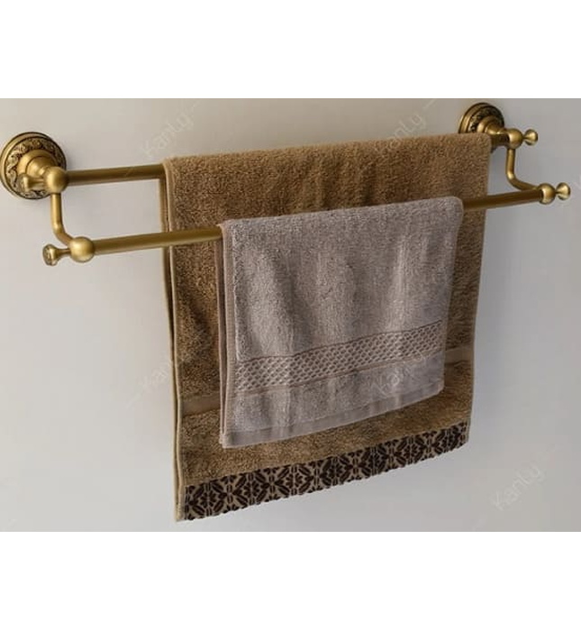 Thanh vắt khăn đôi bằng đồng kiểu cổ Kanly GCH12 